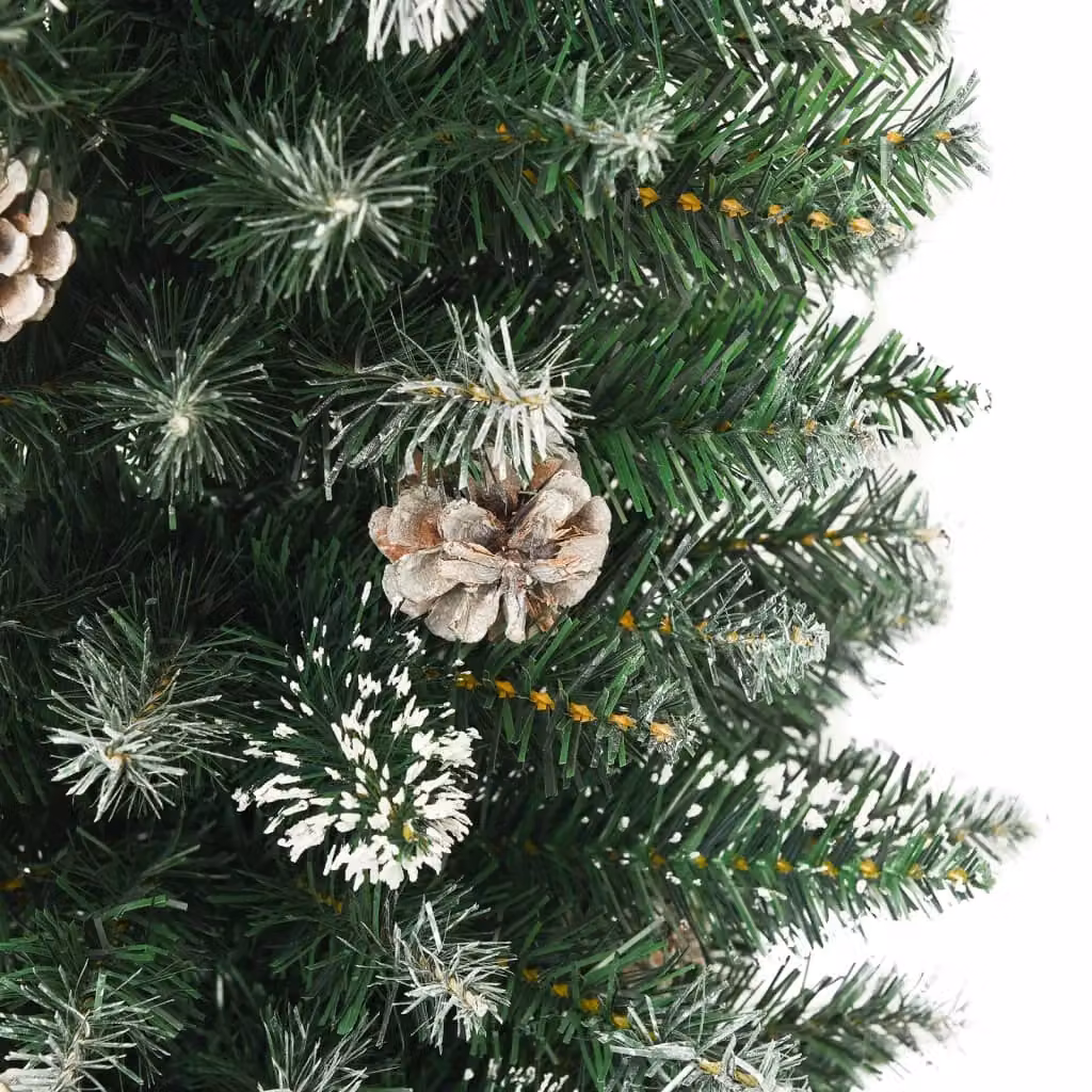 Berkfield Home Artificial Slim Christmas Tree in Green with Stand, Height: 210 cm – 3