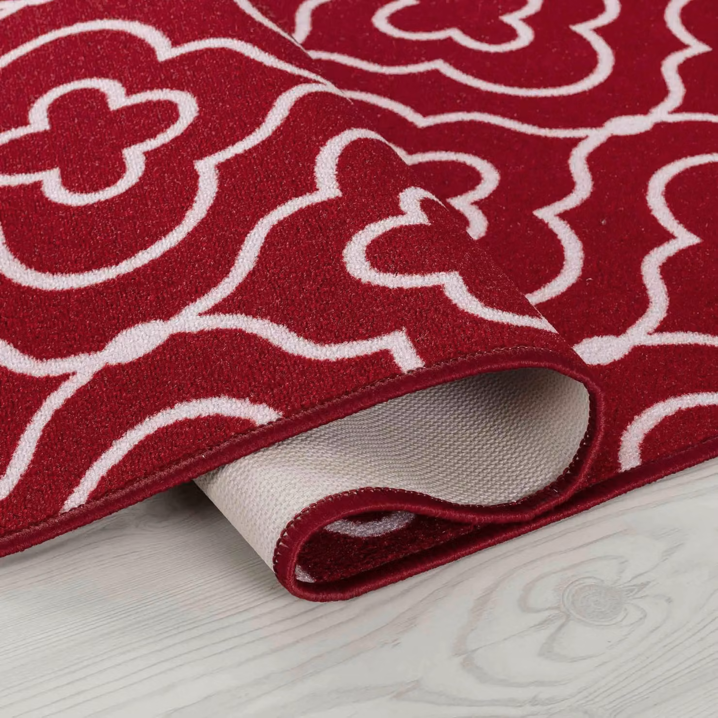 Desire Rugs Red Quatrefoil Non-Slip Machine Washable Runner Mat, W: 67 cm, L: 220 cm – 3