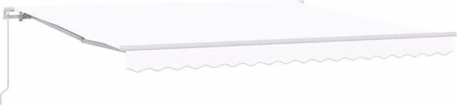 Berkfield Home Manual Retractable Folding Arm Awning in White, W: 400 cm, D: 350 cm