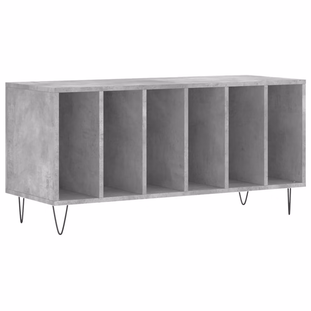 Berkfield Home Record Cabinet in Concrete Grey, W/D/H: 100 x 38 x 48 cm – 3