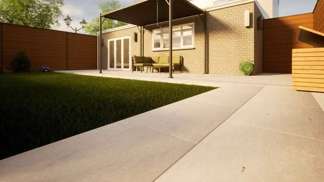 PBSL Group Kandla Grey Presealed Sandstone Paving, W: 900 mm, D: 600 mm, H: 22 mm