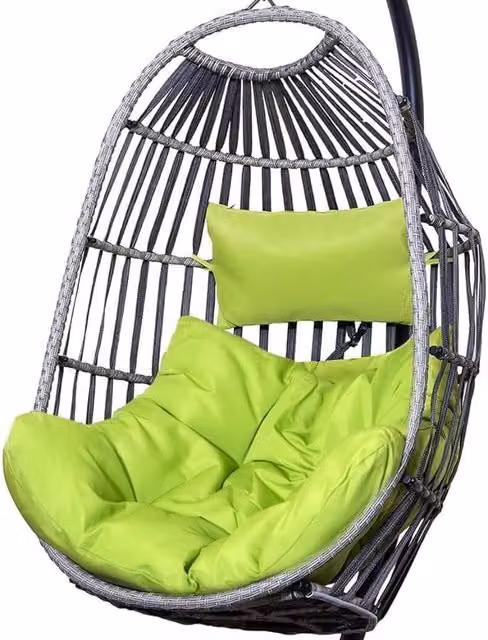 SHG Folding Rattan Swing Seat in Lime Green
