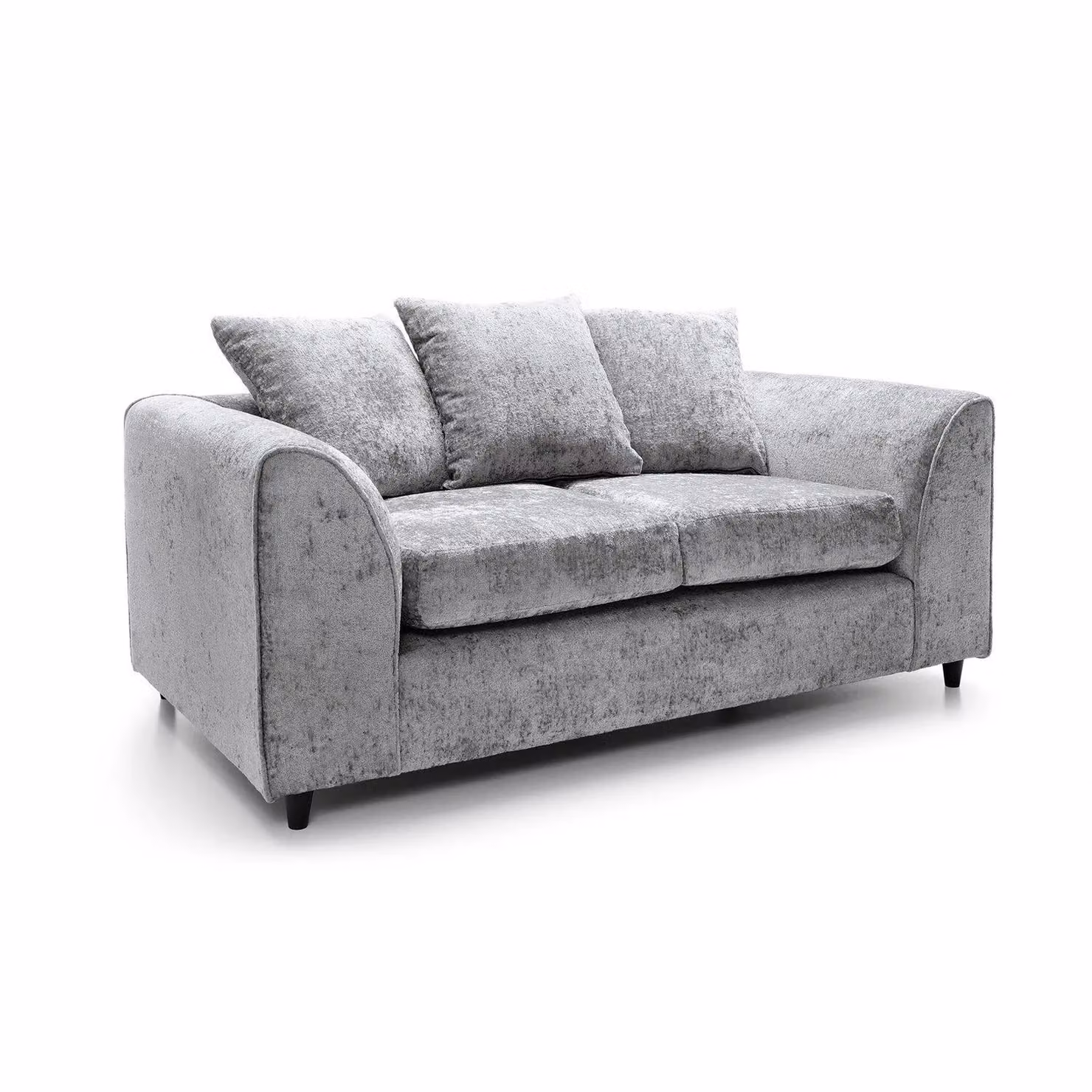 Abakus Direct Harriet 2 Seater Sofa in Light Grey Crushed Chenille Fabric – 2
