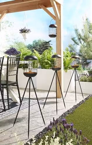 Luxform Metal Lighthouse Solar LED Garden Tripod Light in Copper and Black, Height: 92 cm – 2