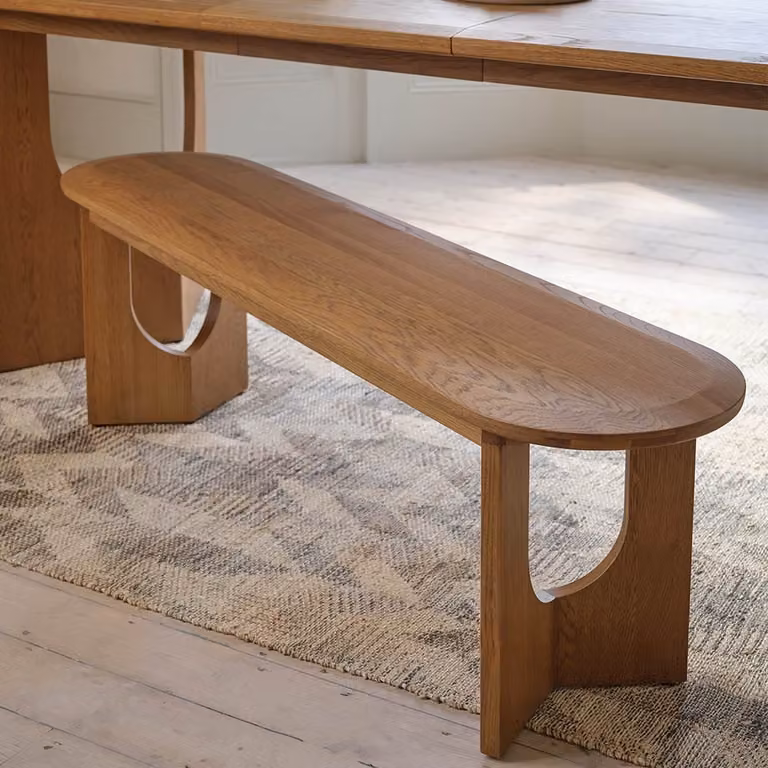 Atkin and Thyme Umi Modern Oak Dining Bench in Brown, W: 150 cm