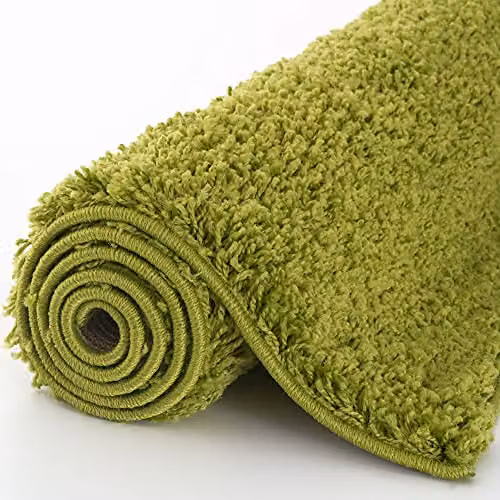 THE RUGS Green Plain Shaggy High Pile Rug, W/D/H: 160 x 230 x 3 cm – 3
