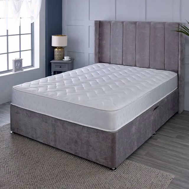 Starlight Beds Soft Memory Foam Hybrid Sprung Mattress in White, W/D/H: 200 x 180 cm