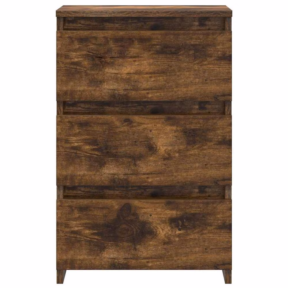 Berkfield Home Set of 2 Bed Cabinets in Smoked Oak Brown, W/D/H: 40 x 35 x 62.5 cm – 4