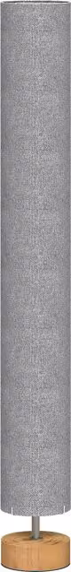 HOMCOM Modern LED Floor Lamp with Grey Fabric Shade and Wooden Base, Height: 120 cm – 1
