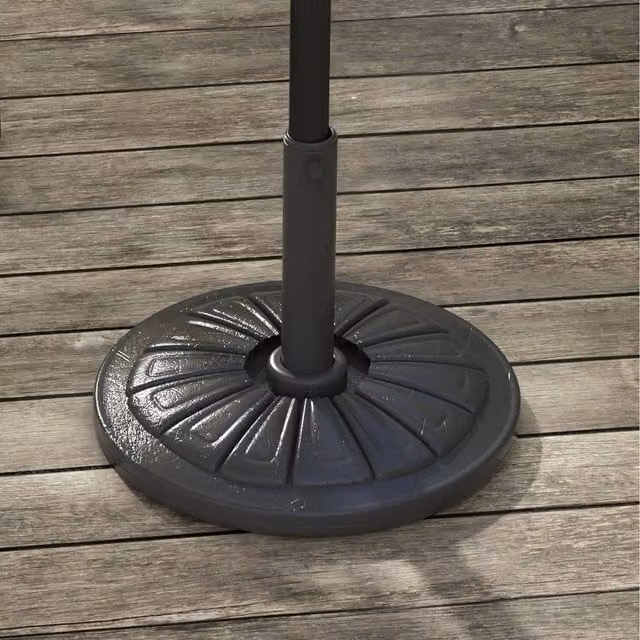 Outsunny Black Concrete Round Patio Parasol Base Stand