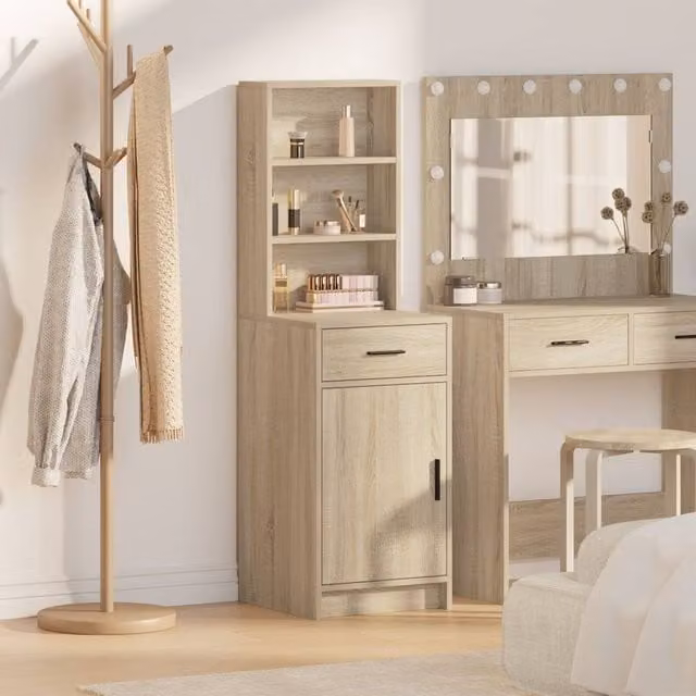 Berkfield Home Sonoma Oak Highboard in Brown, W/D/H: 40 x 41 x 135 cm – 1