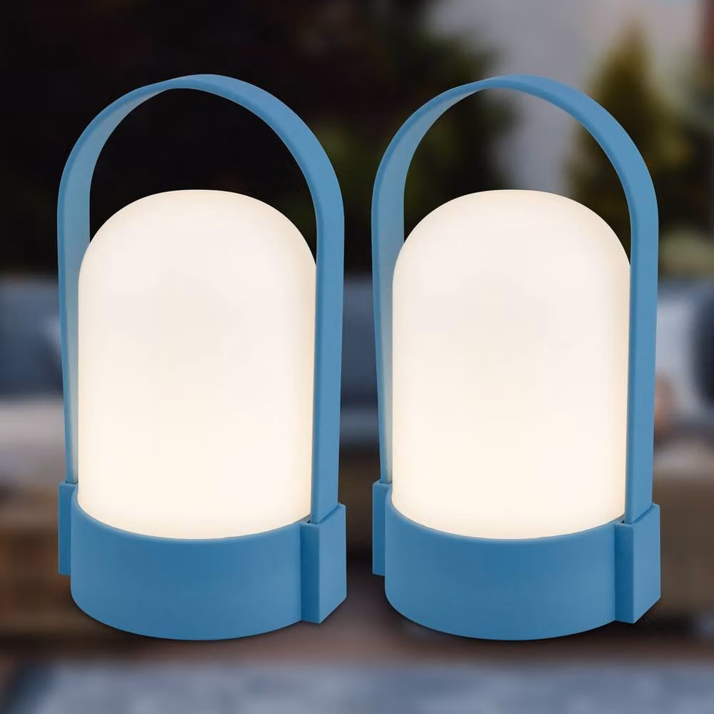 Briloner 2-Pack Blue Rechargeable LED Camping Lights with Dimmable Touch Control – 2