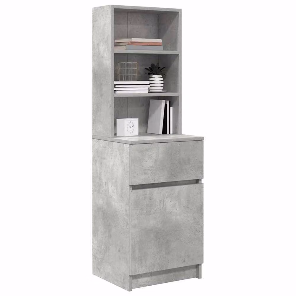 Berkfield Home Bedside Cabinet in Concrete Grey, W/D/H: 39 x 35 x 125 cm – 3