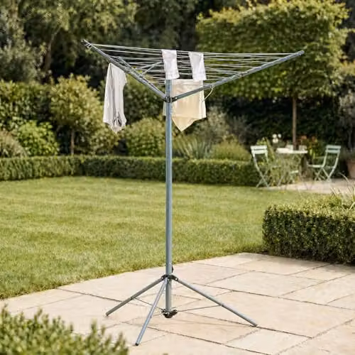 OHS 3 Arm Steel Rotary Washing Line with Tripod in Grey – 1