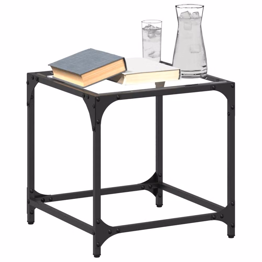 Berkfield Home Modern Square Coffee Table with Transparent Glass Top, W/D/H: 40 x 40 x 40 cm – 2