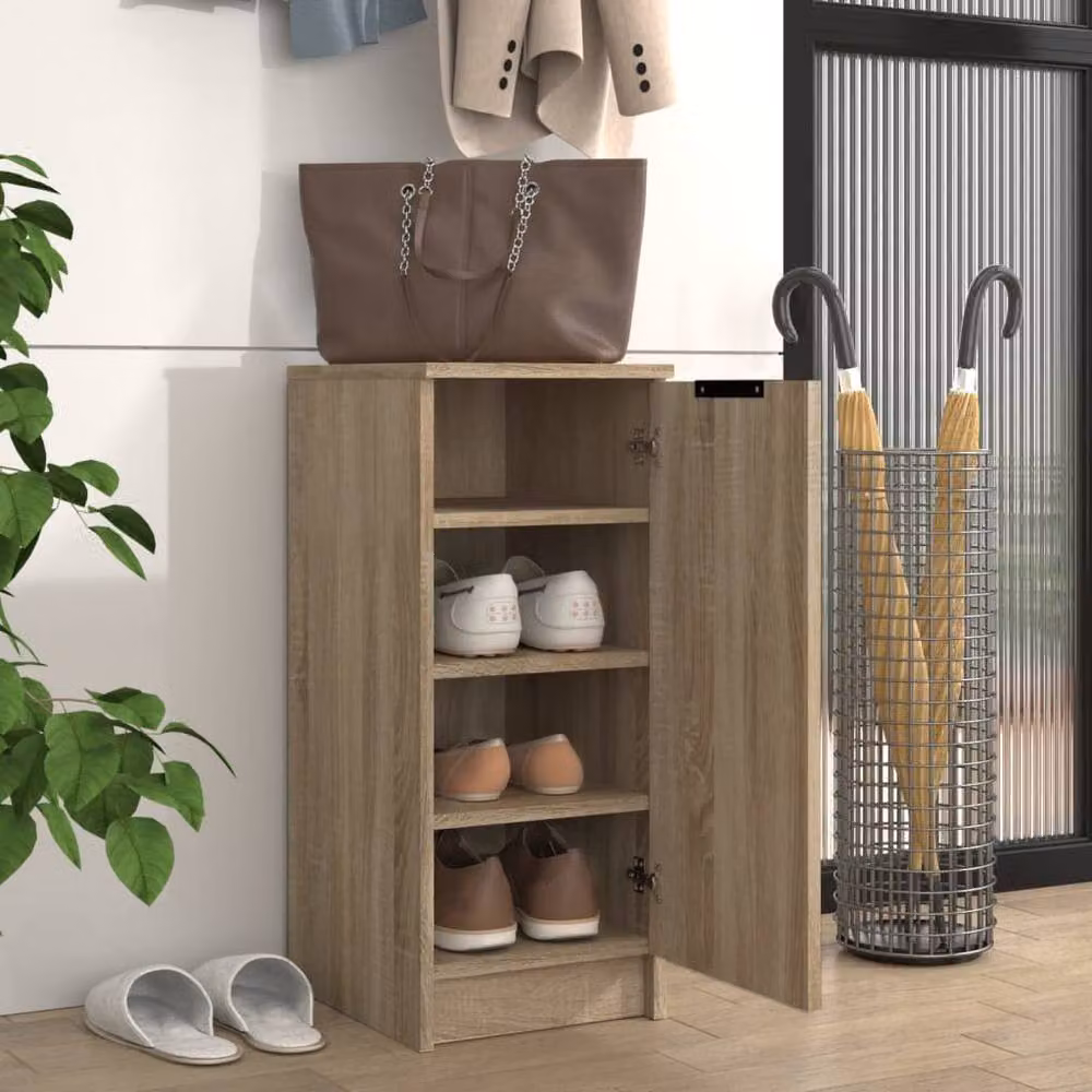 Berkfield Home Sonoma Oak Shoe Cabinet in Brown, W/D/H: 30 x 35 x 70 cm – 2
