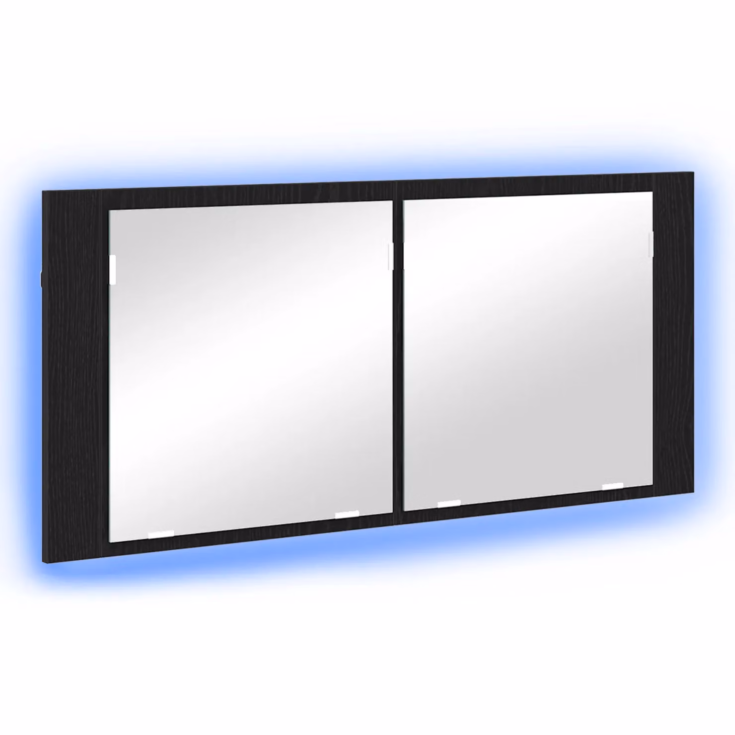 Berkfield Home LED Mirror Cabinet in Black Oak, W/D/H: 100 x 12 x 45 cm – 2