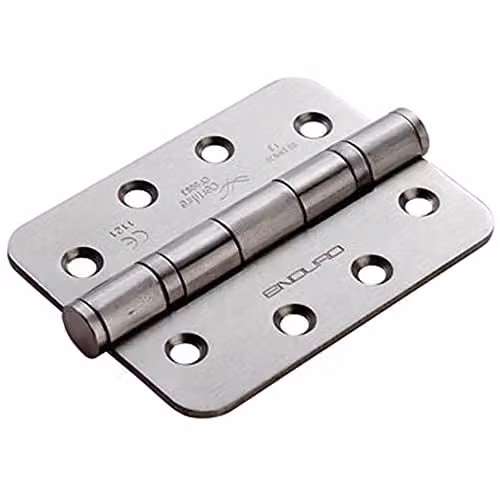 Loops Pair of 13 Ball Bearing Butt Hinges in Satin Stainless Steel, Silver, H 102 x W 76 x D 3 mm
