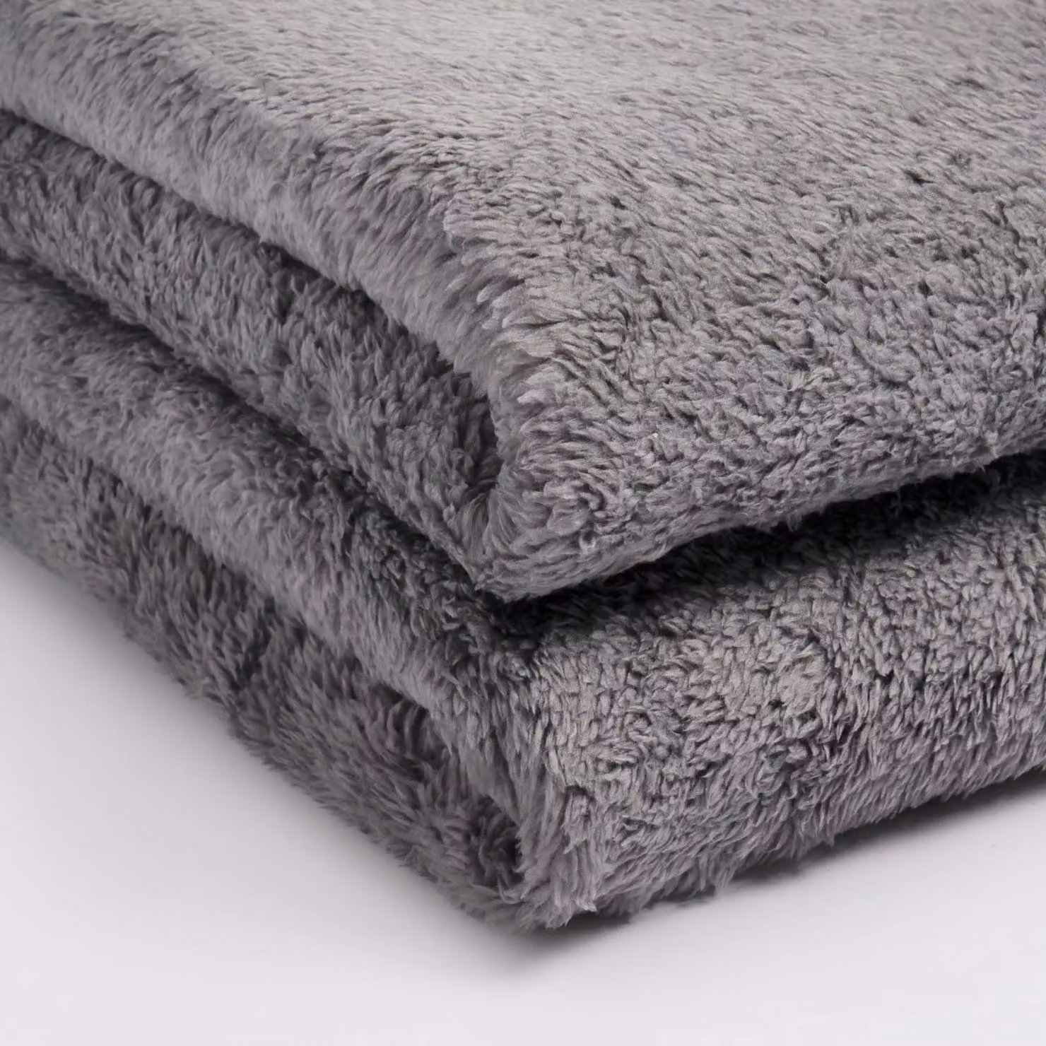 OHS Grey Fluffy Teddy Fleece Throw Blanket, W: 150 cm, D: 200 cm – 2