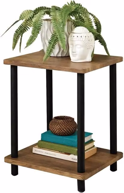 Kelvenix Modern Walnut Small Side Table in Brown