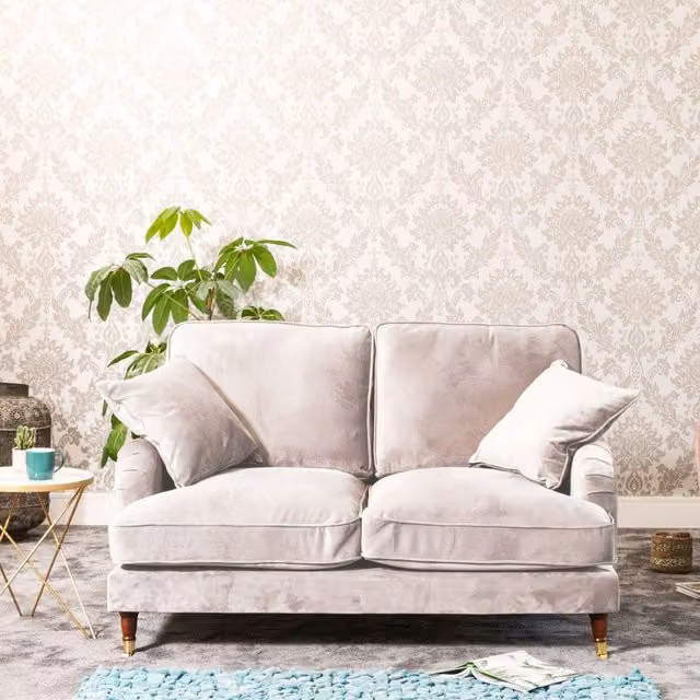Artemis Home Mackenzie 2 Seat Velvet Sofa in Silver