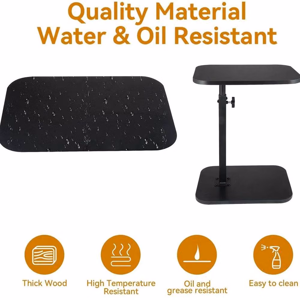 KORVIXA Black Adjustable C-Shaped Sofa Side Table for Laptop and Coffee – 4