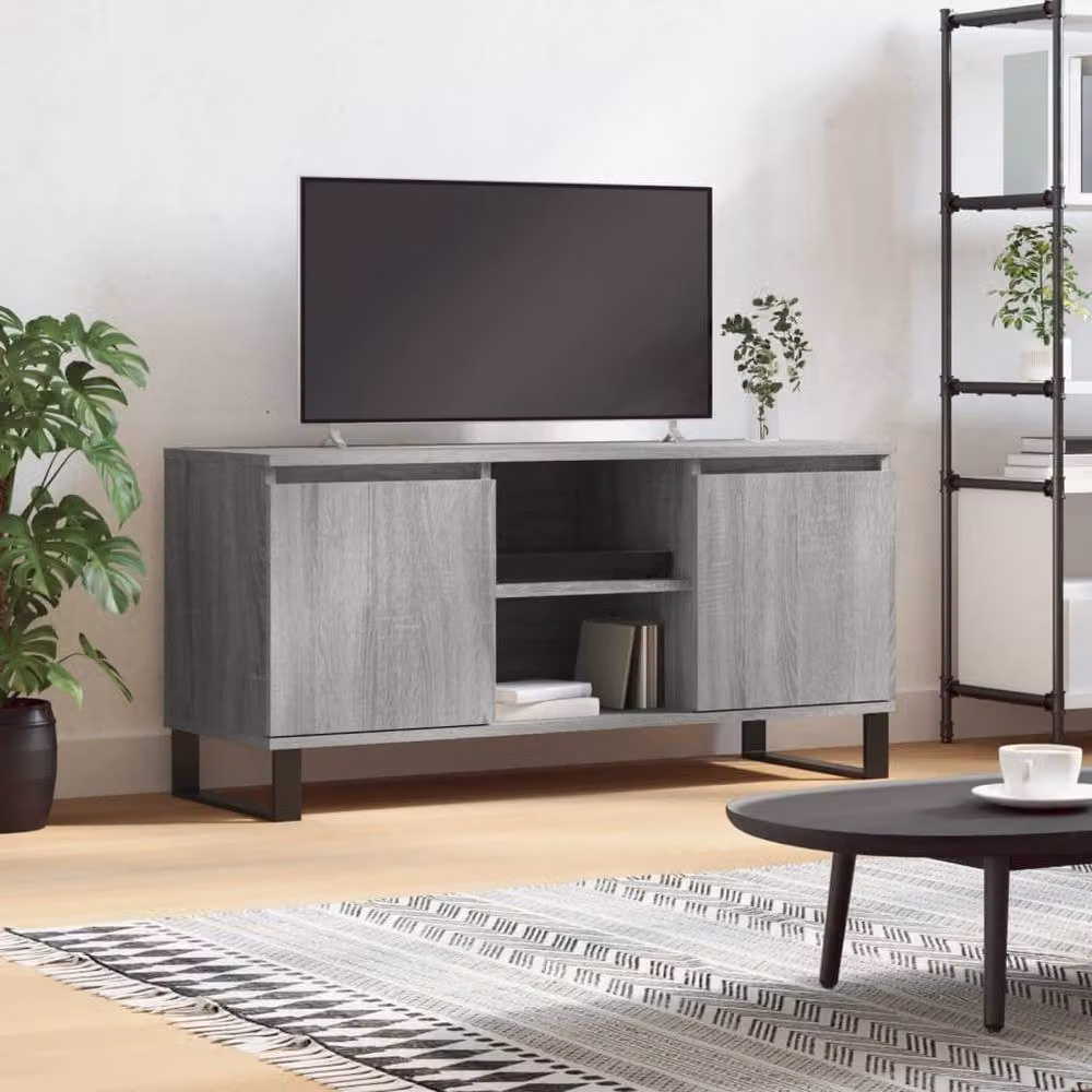 Berkfield Home Modern Grey Sonoma TV Cabinet W/D/H: 104 x 35 x 50 cm – 2