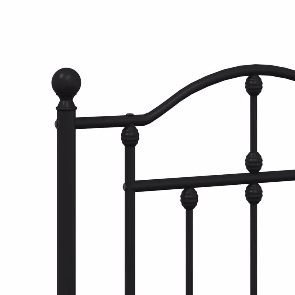 Berkfield Home Classic Metal Headboard in Black, Width: 120 cm – 3