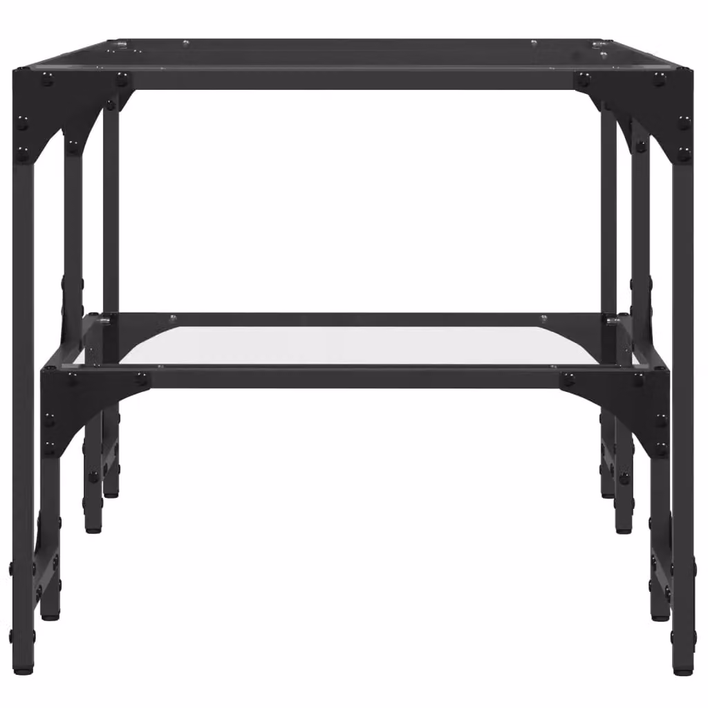 Berkfield Home Modern Rectangular Coffee Table with Transparent Glass Top and Grey Steel Frame, W: 98.5 cm, D: 50 cm, H: 45 cm – 3