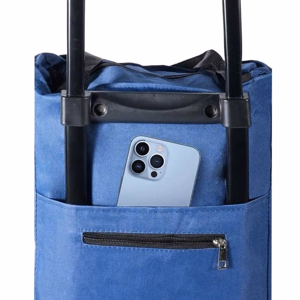 FLAVORA Navy Blue Foldable Trolley Bag Handbag – 3
