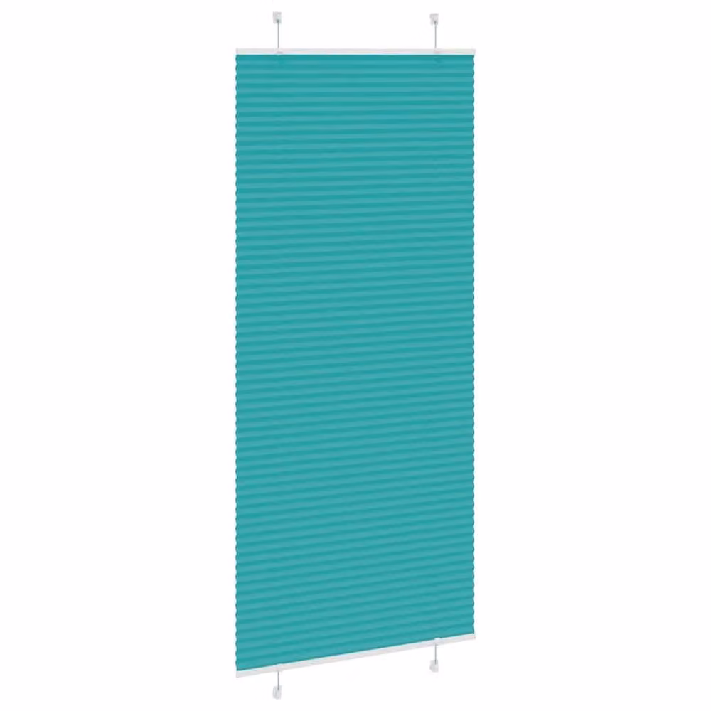 Berkfield Home Single Pleat Polyester Blind in Petrol Green, W: 90 cm, H: 200 cm – 1