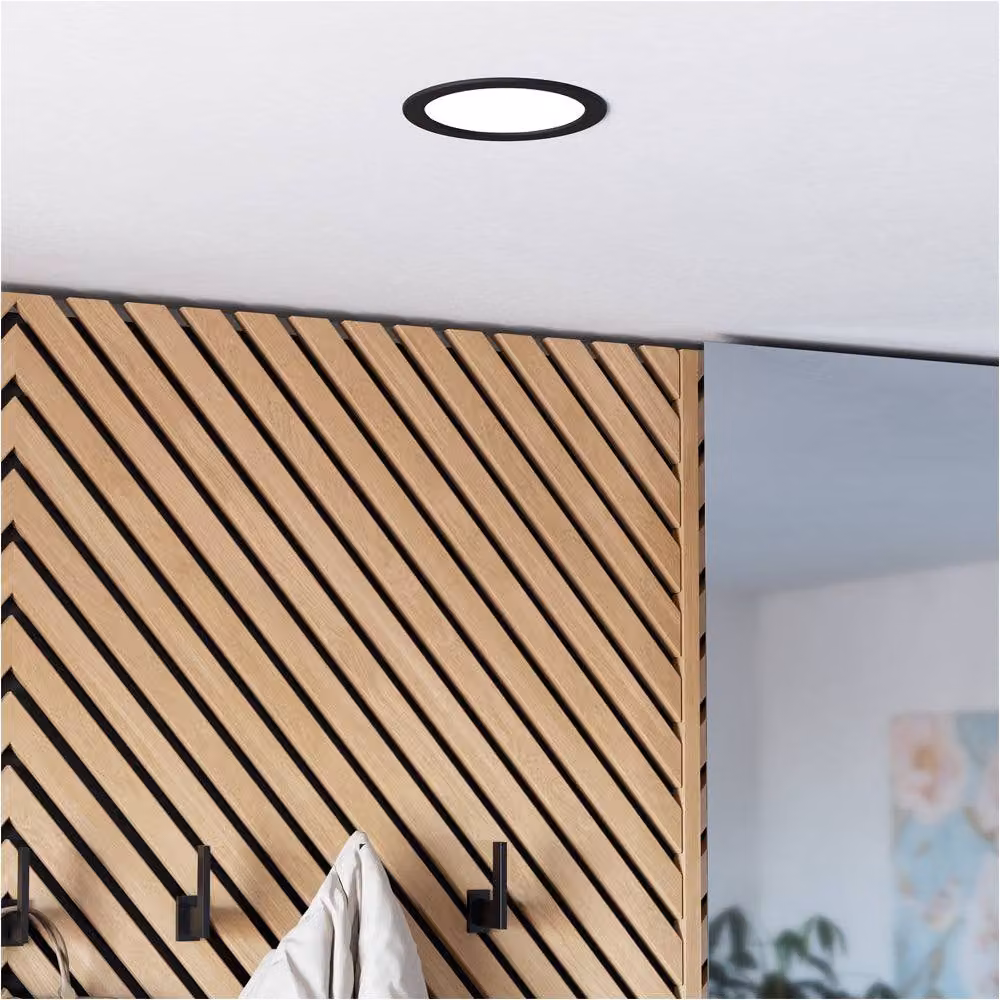 Loops Modern Black LED Ceiling Light with Glass and Metal Semi Flush Design – 2
