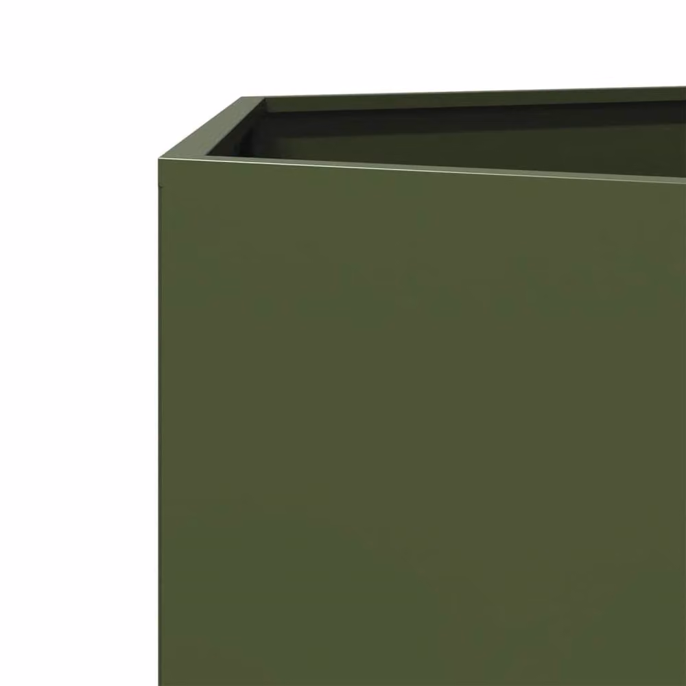 Berkfield Home Hexagon Steel Garden Planter in Olive Green, W: 104 cm, D: 90 cm, H: 45 cm – 5