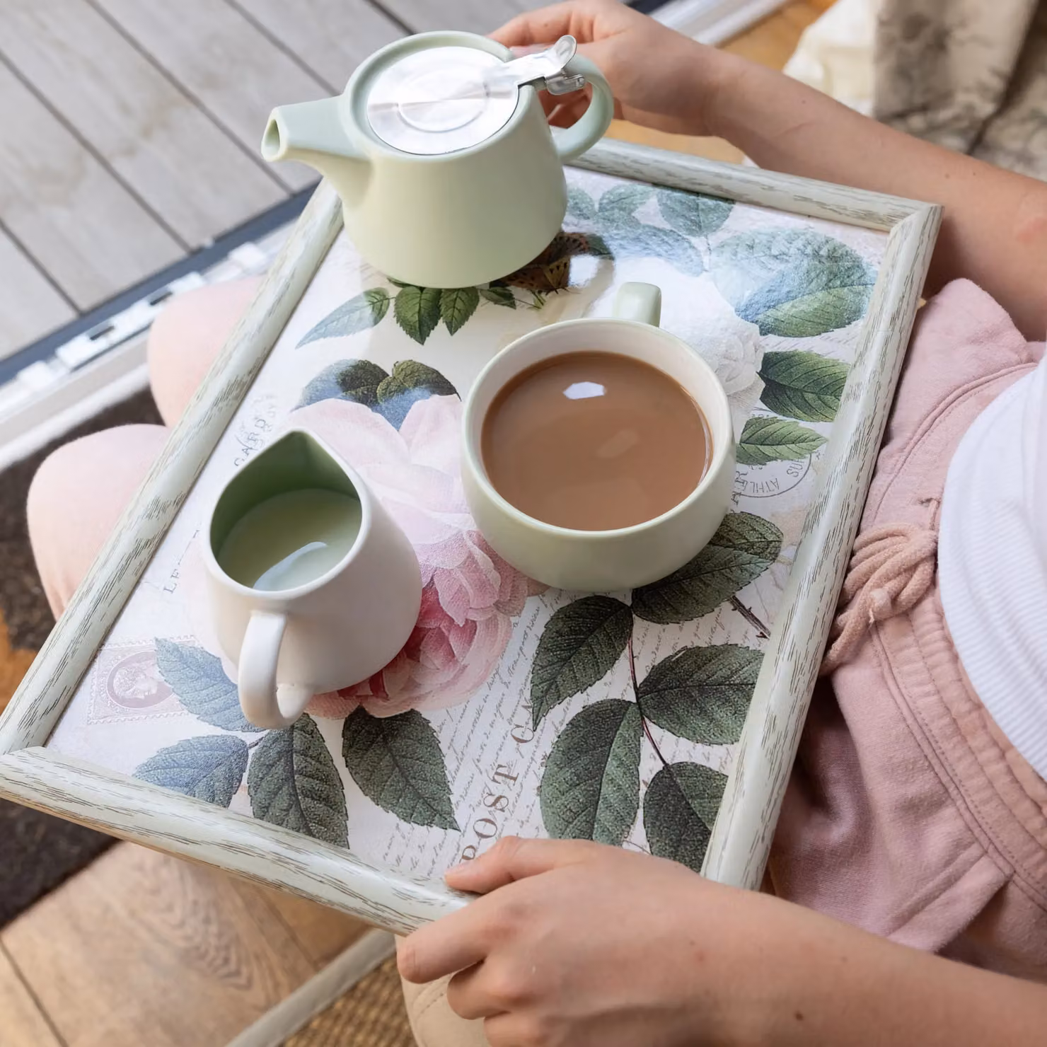 Creative Tops Rose Garden Floral Cushioned Lap Tray, Multicolour – 3