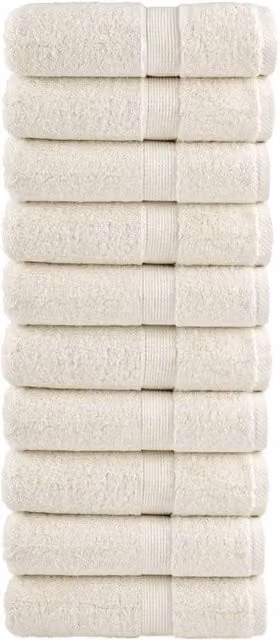 Berkfield Home SOLUND Premium Cotton Guest Towels, 10 Pack, Beige, W: 30 cm, H: 50 cm, 600 gsm