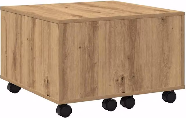 Berkfield Home Artisan Oak Coffee Table in Brown, W/D/H: 60 x 60 x 38 cm