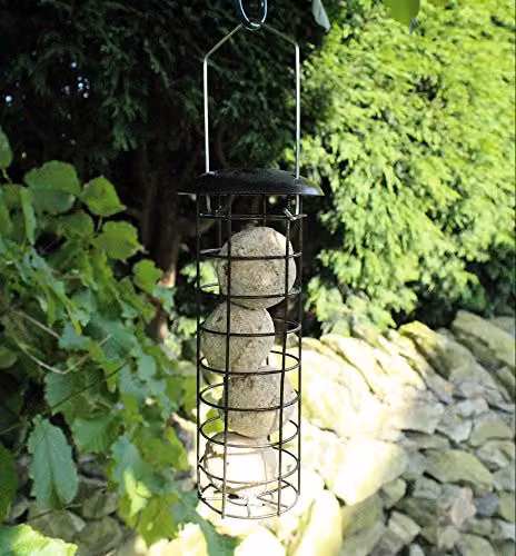 Kingfisher Premium Hammertone Finish Fat Ball Bird Feeder in Brown, Black and Transparent Metal – 3