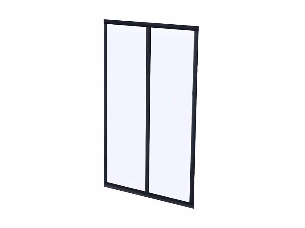 Vente-unique Modern Powder-Coated Aluminium and Glass Partition, Black, W: 60 cm, H: 130 cm – 2