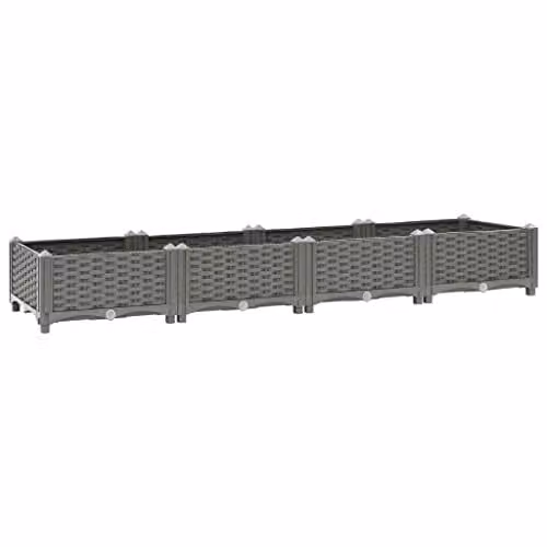 vidaXL Grey Plastic Raised Bed W/D/H: 160 x 40 x 23 cm – 1