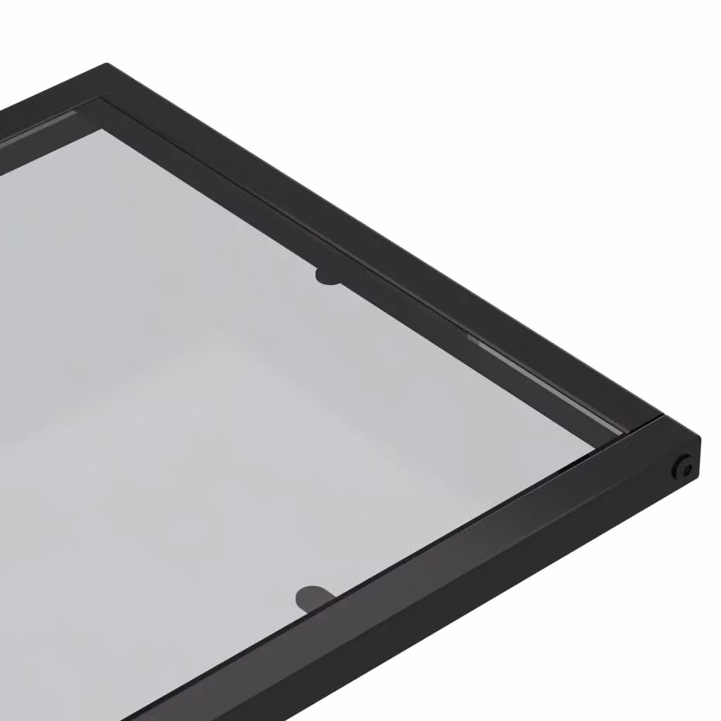 Berkfield Home Computer Side Table in Black with Tempered Glass, W/D/H: 50 x 35 x 65 cm – 3