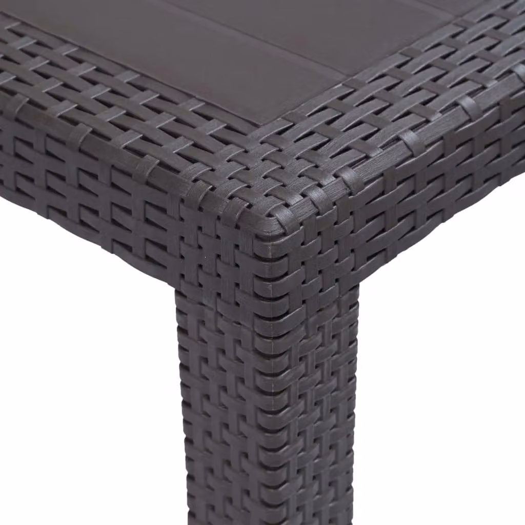 Berkfield Home Garden Table in Brown Plastic Rattan Look, W: 150 cm, D: 90 cm, H: 72 cm – 2