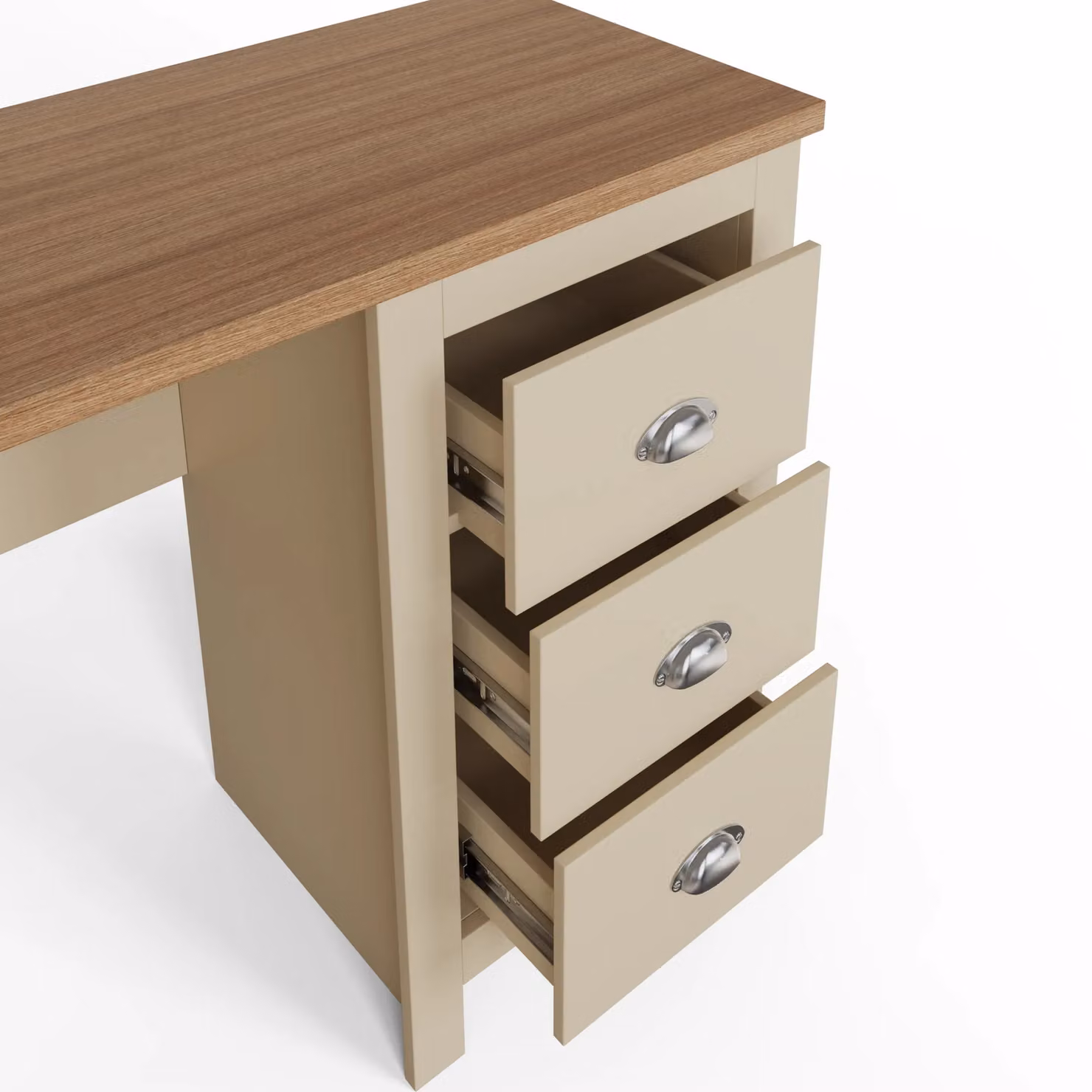 GFW Lancaster Study Desk in Cream and Oak – 4