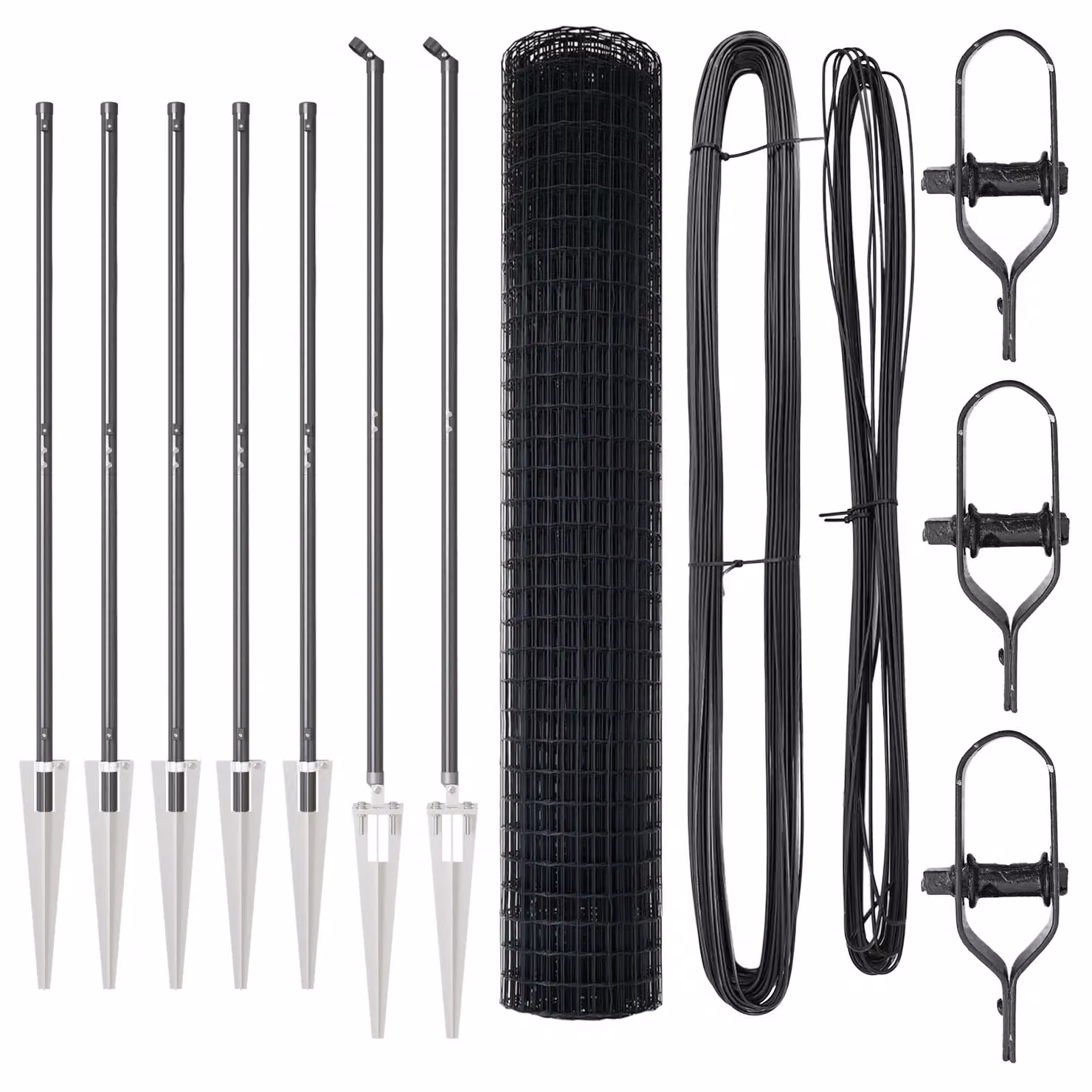 Berkfield Home Euro Fence with 7 Spike Posts, Galvanised Steel, Grey and Silver, W: 10 m, H: 1.5 m – 3