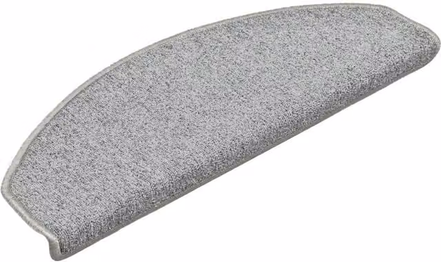 Berkfield Home Self-Adhesive Carpet Stair Treads, 15 Pieces, Light Grey, W: 65 cm, D: 24 cm, H: 4 cm