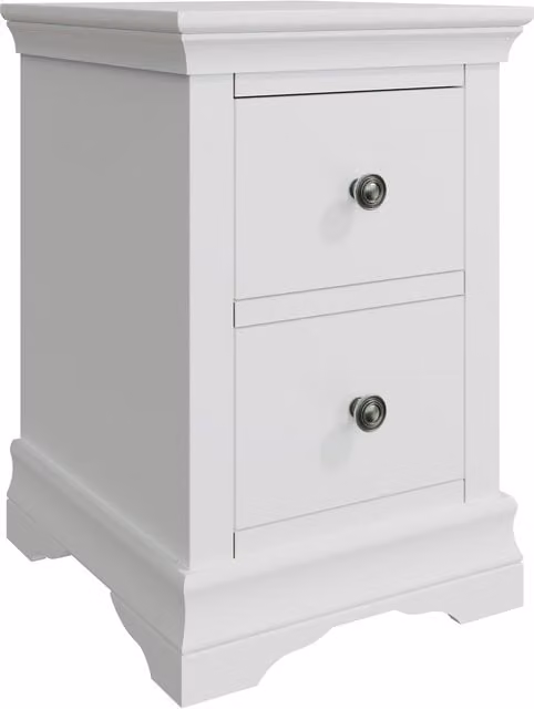 Home Source Swanley Bedside Storage Unit in White