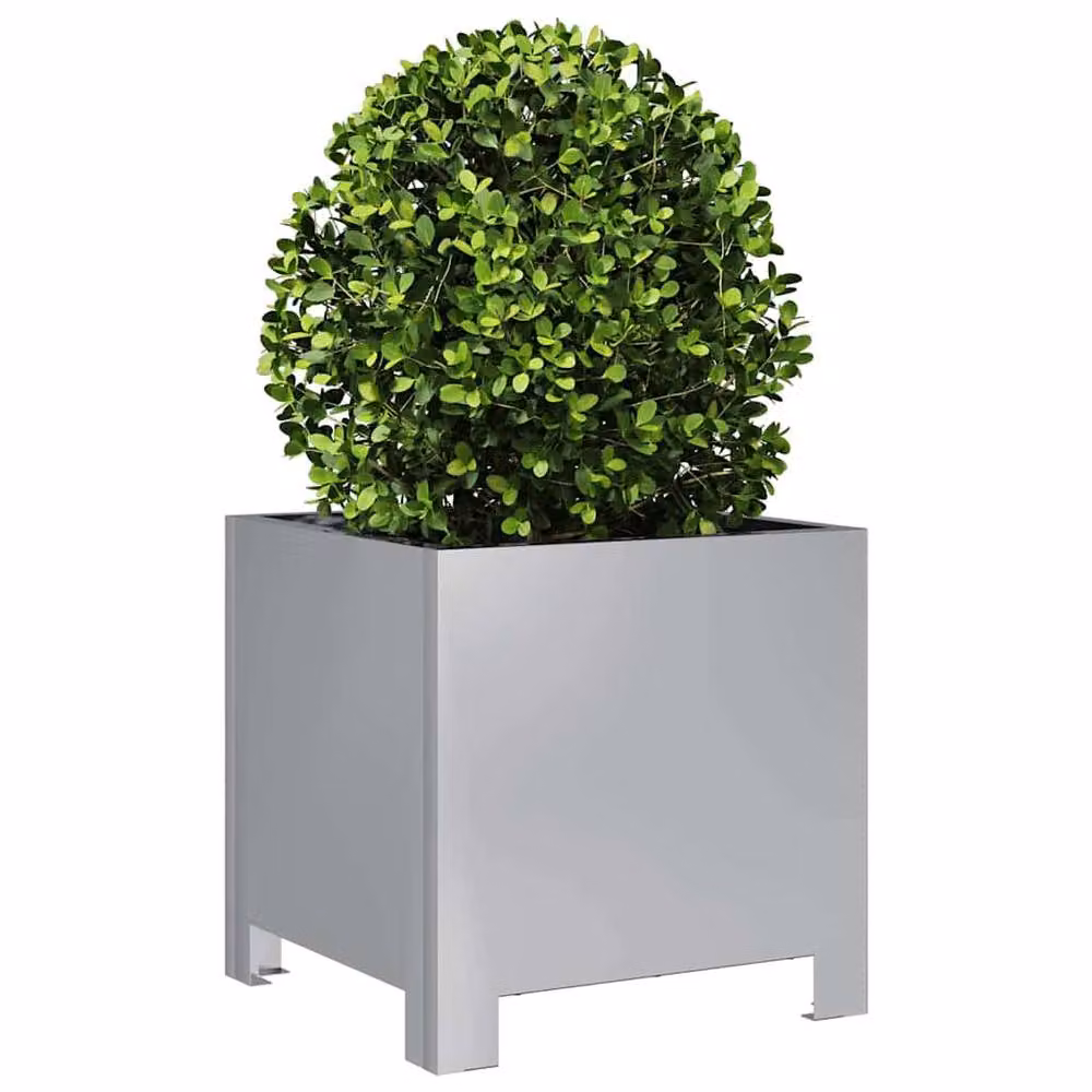 Berkfield Home Garden Planter Tubs, 2 Pack, Silver Galvanised Steel, W/D/H: 30 x 30 x 30 cm – 3