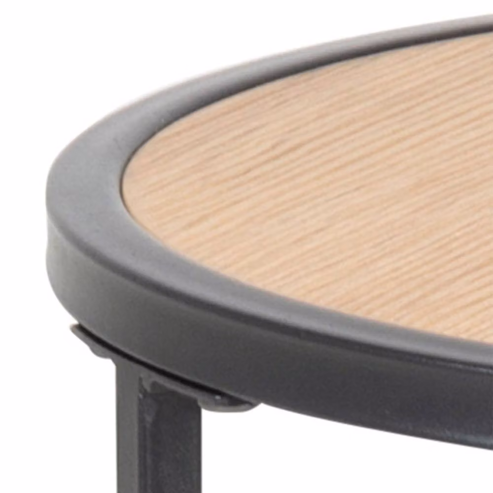 Wyld Haus El Paso Small Round Side Table in Natural with Matt Black Steel Base, W/D/H: 40 x 40 x 55 cm – 4