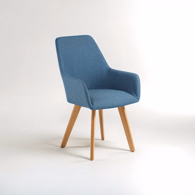 Orsina Stockholm Blue Scandinavian Dining Chair in Lacquered Beech Wood – 1