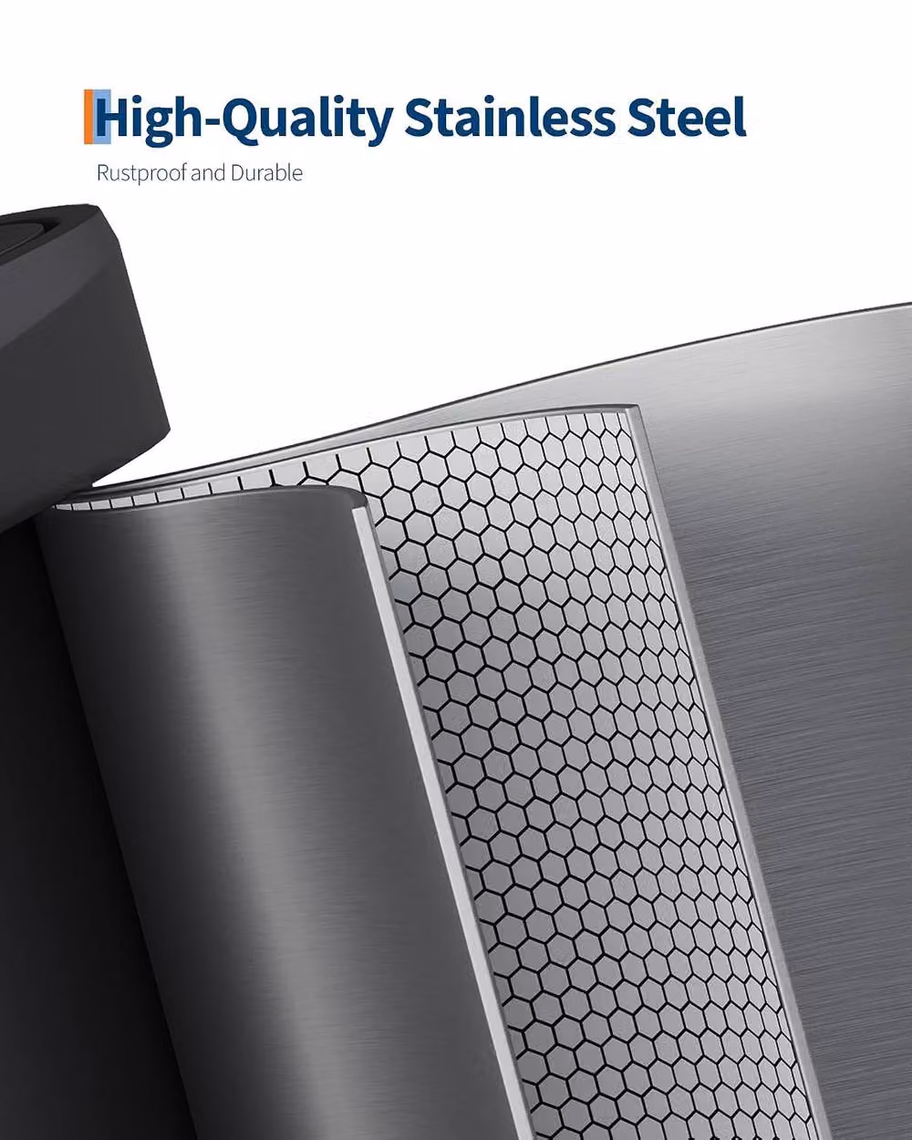 London Boutique 60L Stainless Steel Step-on Kitchen Trash Can with Soft-Close Lid in Silver – 3