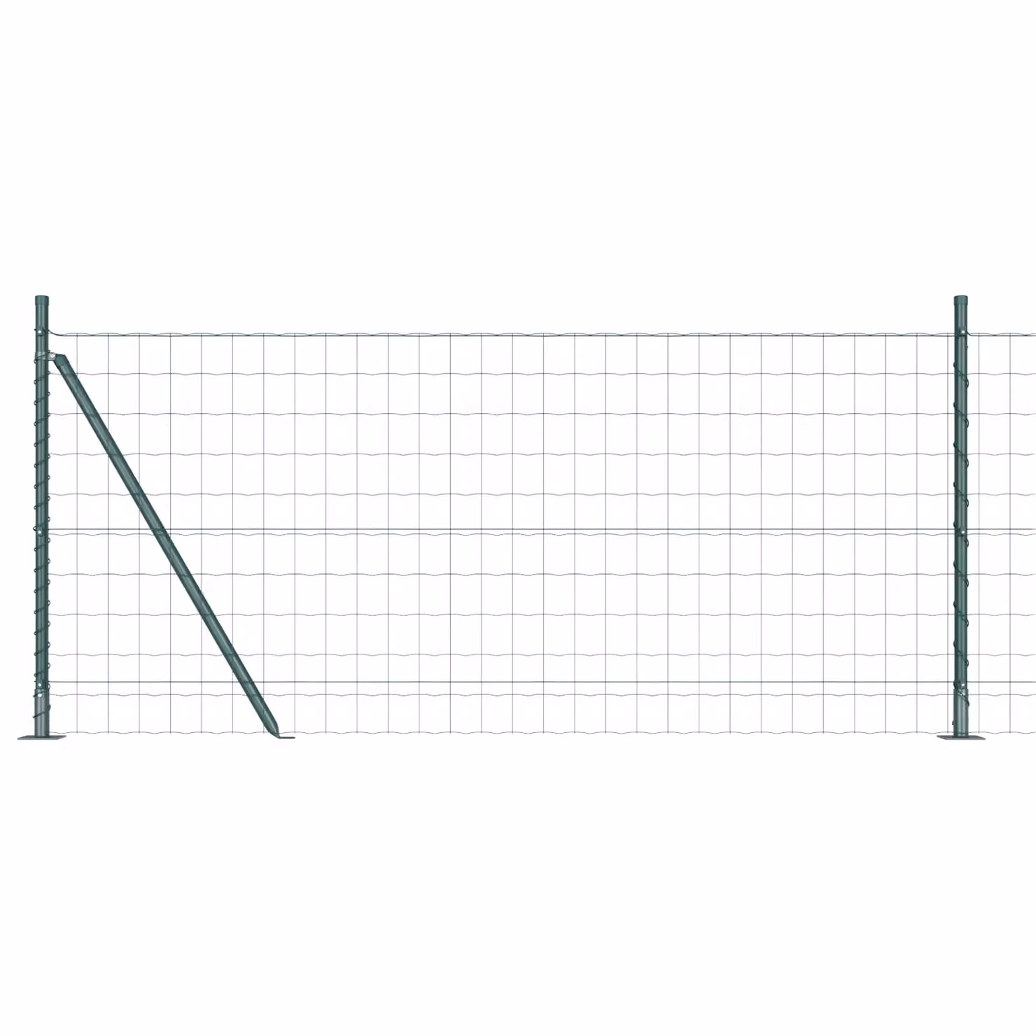 Berkfield Home Euro Fence with 13 Flanged Posts, Galvanised Steel, Silver, 0.8 x 25 m – 1